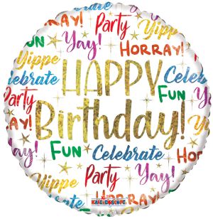 09" Birthday Messages Holo Balloon