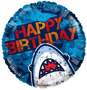 18" Birthday Shark Balloon