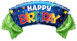 36" Birthday Colorful Banner Shape Balloon
