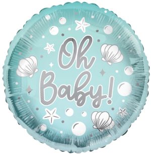 18" Oh Baby! Blue Balloon
