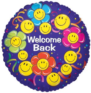18" Welcome Back Smiling Faces Balloon