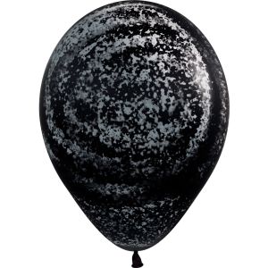 11" Graffiti Silver Black (50pcs) Balloons