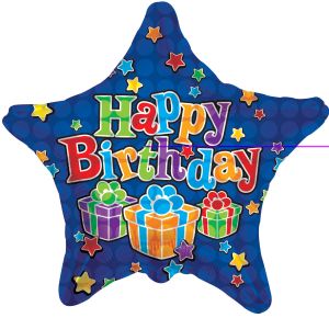 18" Happy Birthday Big Dots Royal Blue Balloon