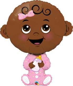 SuperShape Baby Girl Brown Skin Tone Balloon