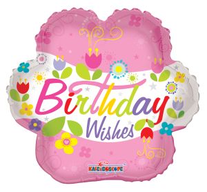 18" Birthday Wishes Flower Balloon