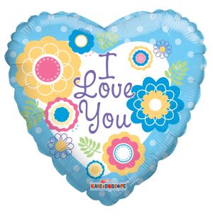 09" I Love You Flowers Balloon