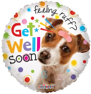 18" Get Well Dog Balloon
