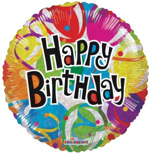 18" Birthday Balloons Holographic