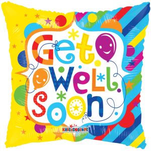 18" Get Well Frame Gellibean Balloon