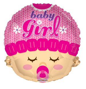 18" Shape Baby Girl Head Balloon