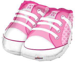 18" Shape Baby Shoes Pink Balloon