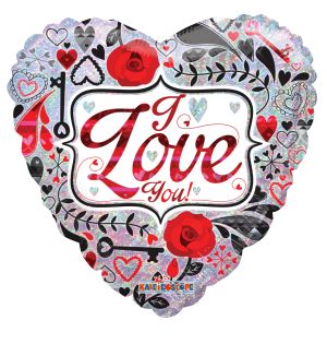 18" Holo Contemporary Love Balloon