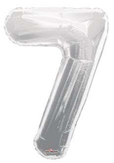 34" Silver Number 7 Balloon