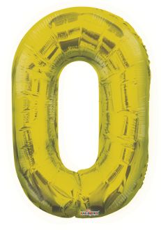 34" Gold Number 0 Balloon
