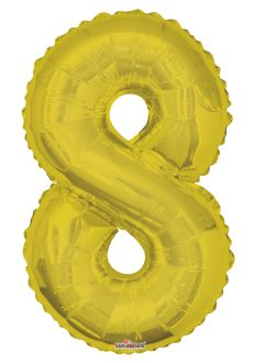 34" Gold Number 8 Balloon