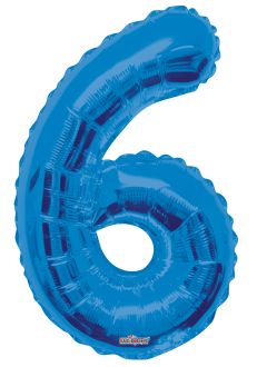 34" Royal Blue Number 6 Balloon