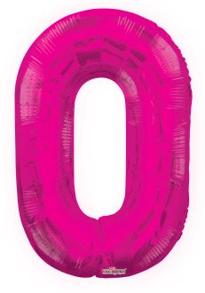34" Pink Number 0 Balloon