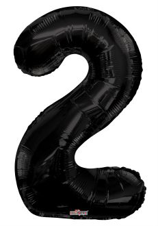 34" Black Number 2 Balloon