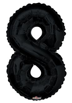 34" Black Number 8 Balloon