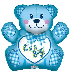 28" Baby Boy Bear Shape Balloon
