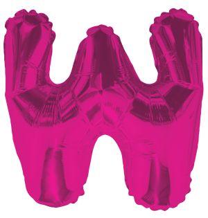 14" Pink Letter W Balloon