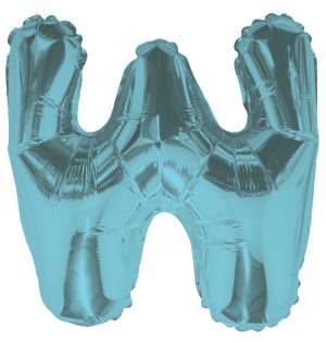 14" Light Blue Letter W Balloon