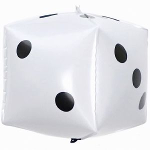 22" 3D Casino Dice White Balloon