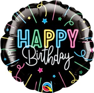 04" Happy Birthday Neon Glow Balloon