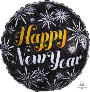 18" Iridescent New Year Pizazz Balloon