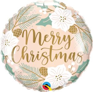 18" Christmas Floral Balloon