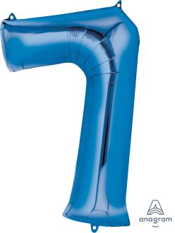 34" Blue Number 7 Balloon