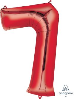 34" Red Number 7 Balloon