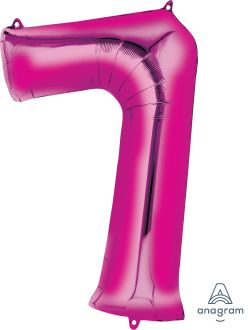 34" Pink Number 7 Balloon