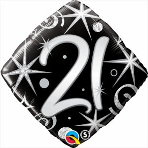 18" 21 Elegant Sparkles and Swirls Balloon