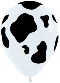 11" Cow Print Fashion White (50pcs) Balloons