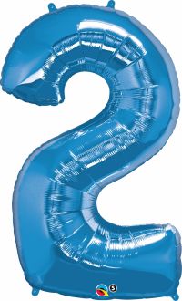 34" Sapphire Blue Number 2 Balloon
