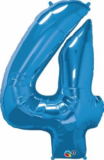 34" Sapphire Blue Number 4 Balloon