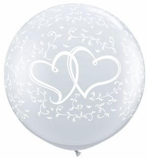 36" Entwined Heart-A-Round (2pcs) Balloons