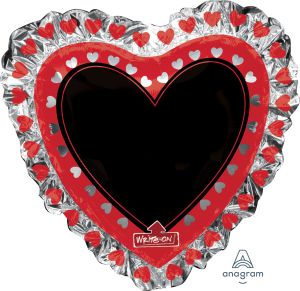 SuperShape Write-On Heart Blackboard (non-packaged) Balloon