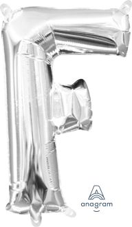 16" Silver Letter F Balloon