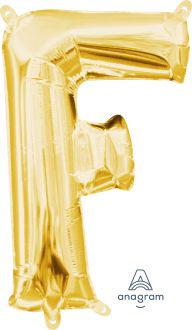 16" Gold Letter F Balloon