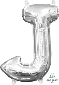 16" Silver Letter J Balloon