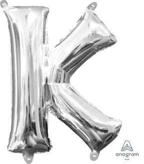16" Silver Letter K Balloon