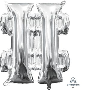 16" Silver Symbol # Hash Balloon