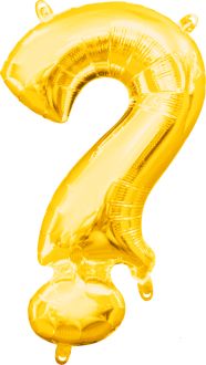 16" Gold Symbol ? Question Mark Balloon