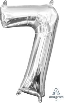 16" Silver Number 7 Balloon