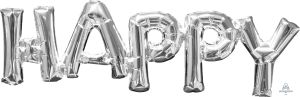 Phrase HAPPY Silver Balloon