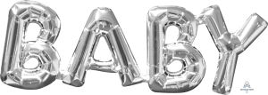 Phrase BABY Silver Balloon
