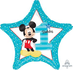 18" Star Mickey 1st Birthday Balloon