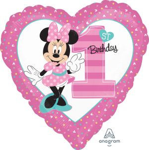 18" Minnie 1st Birthday Balloon